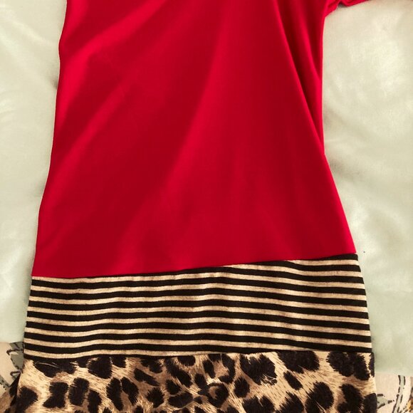 Coco Bianco animal print and red tunic - Picture 1 of 5